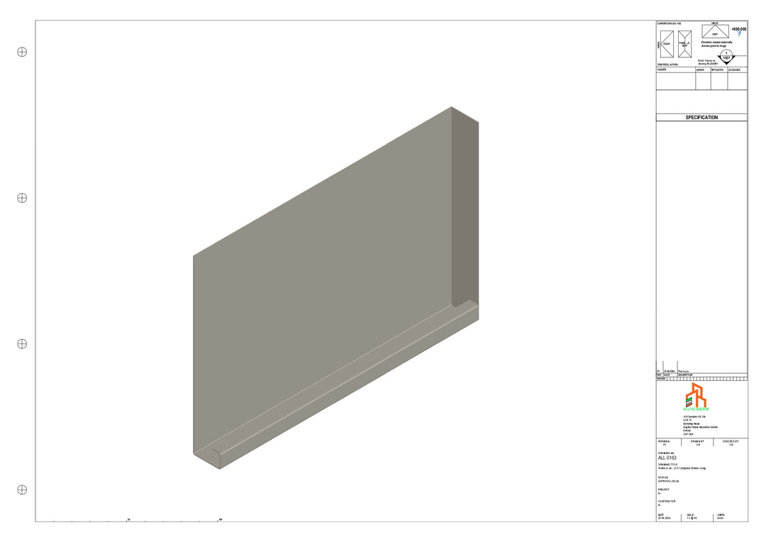 Aluminium Fascia Board Stopend - Type 21 - 300mm - Left Side