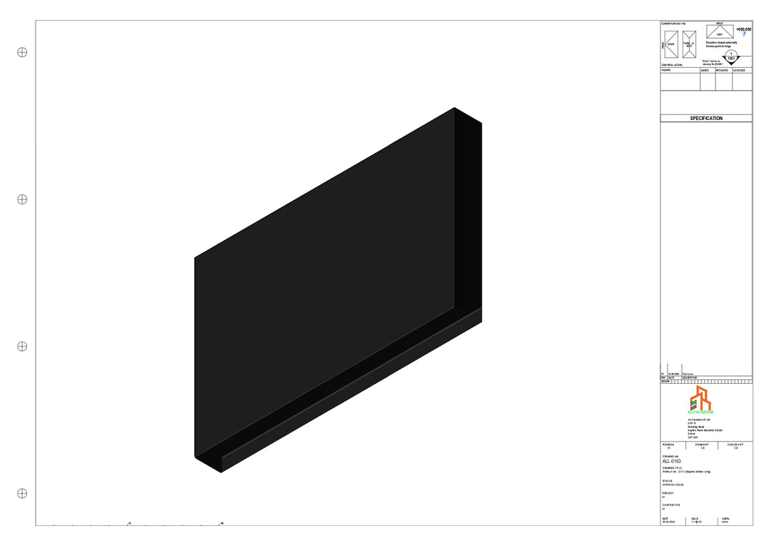Aluminium Fascia Board Stopend - Type 21 - 300mm - Left Side