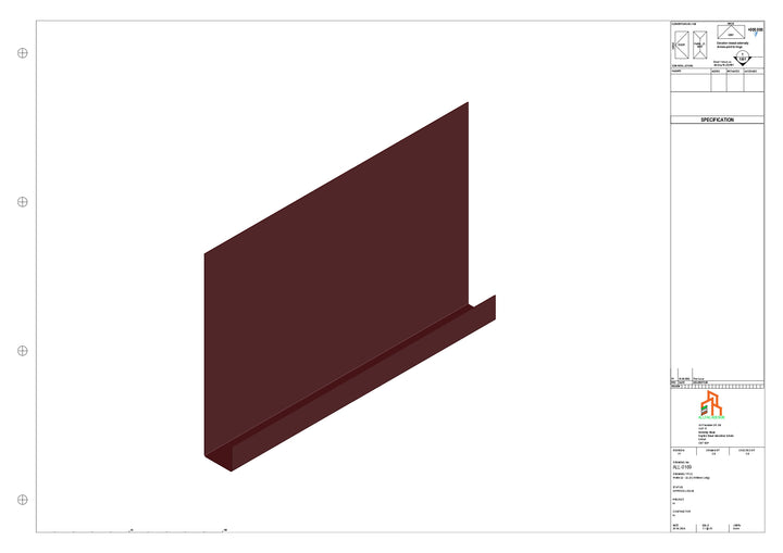Aluminium Fascia Board - Type 22 - Straight 3000mm Length