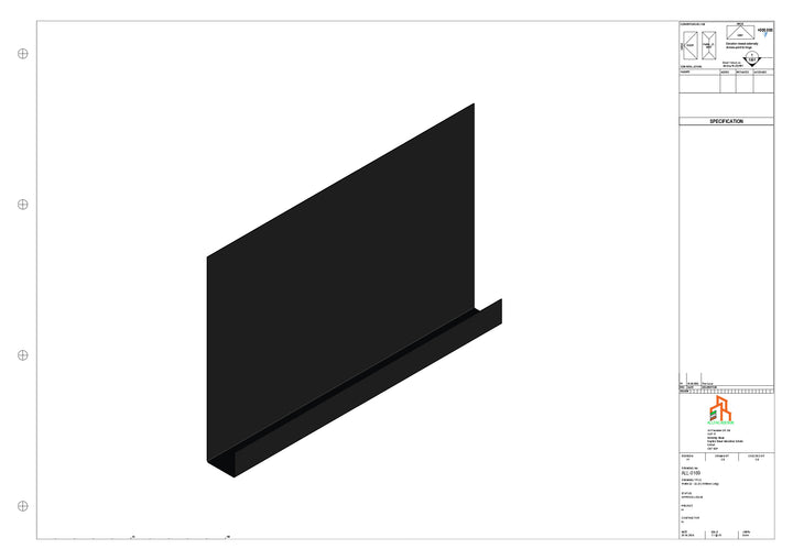 Aluminium Fascia Board - Type 22 - Straight 1000mm Length