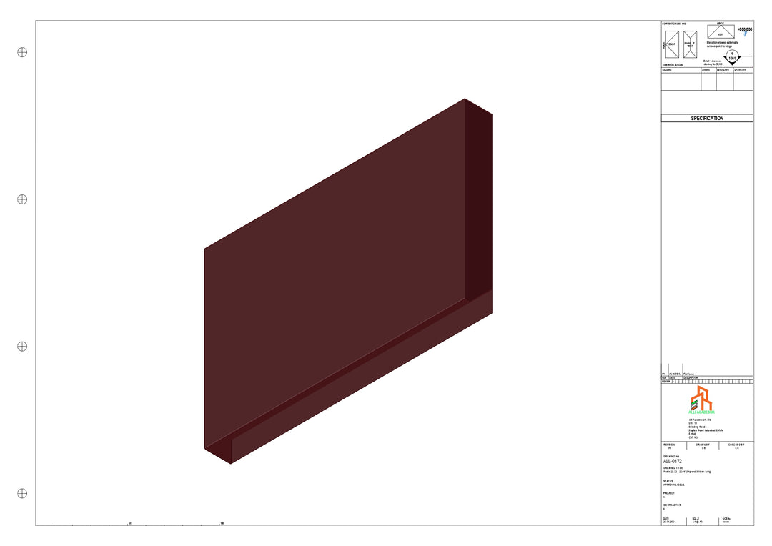 Aluminium Fascia Board Stopend - Type 22 - 300mm - Left Side