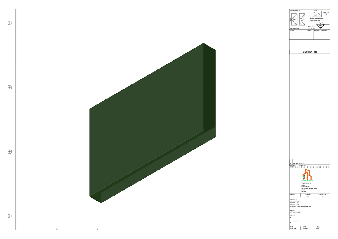 Aluminium Fascia Board Stopend - Type 22 - 300mm - Right Side