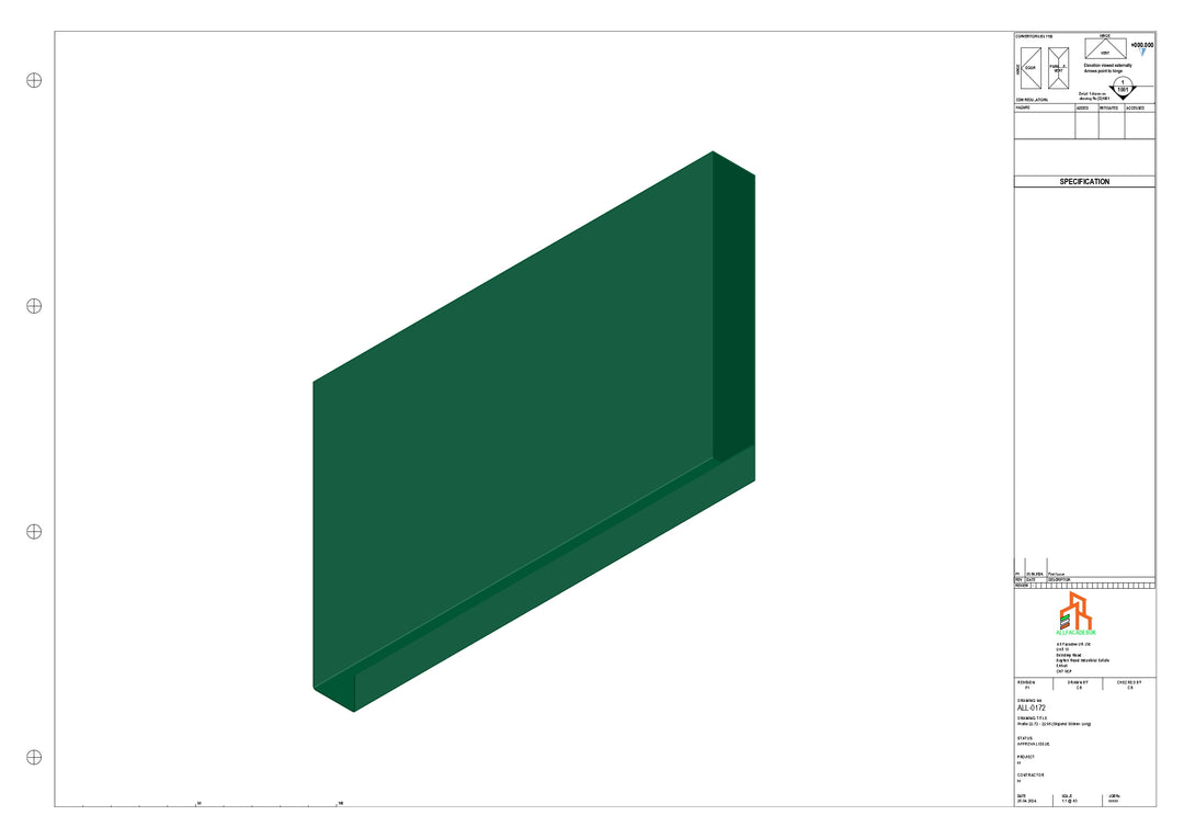 Aluminium Fascia Board Stopend - Type 22 - 300mm - Left Side