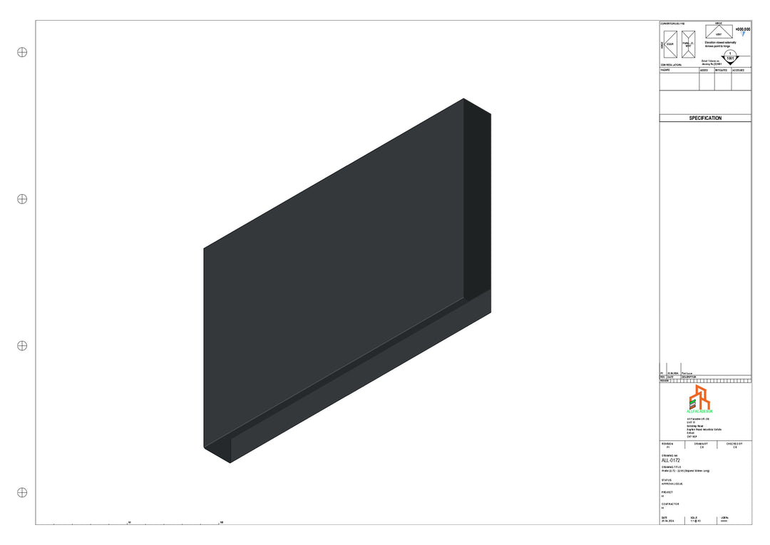 Aluminium Fascia Board Stopend - Type 22 - 300mm - Left Side
