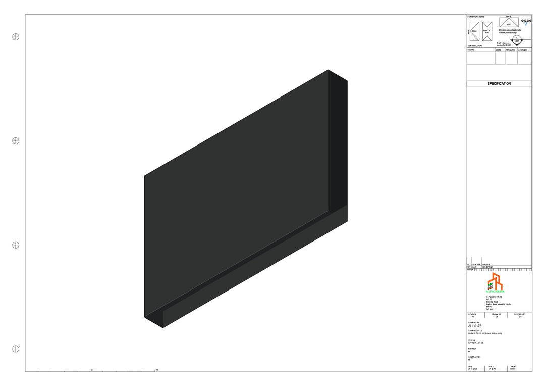 Aluminium Fascia Board Stopend - Type 22 - 300mm - Right Side