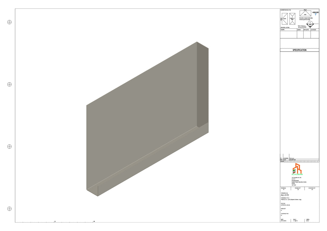 Aluminium Fascia Board Stopend - Type 22 - 300mm - Right Side