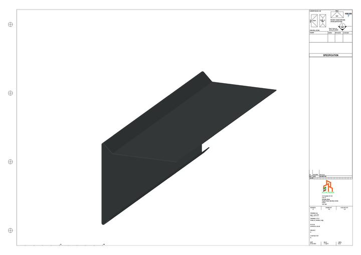 Aluminium Roof Trim - Type 1 - Straight 1000mm Length