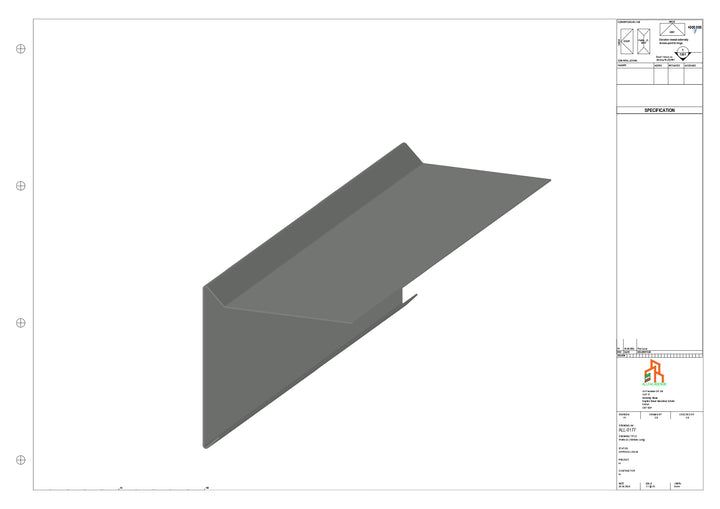 Aluminium Roof Trim - Type 1 - Straight 1000mm Length