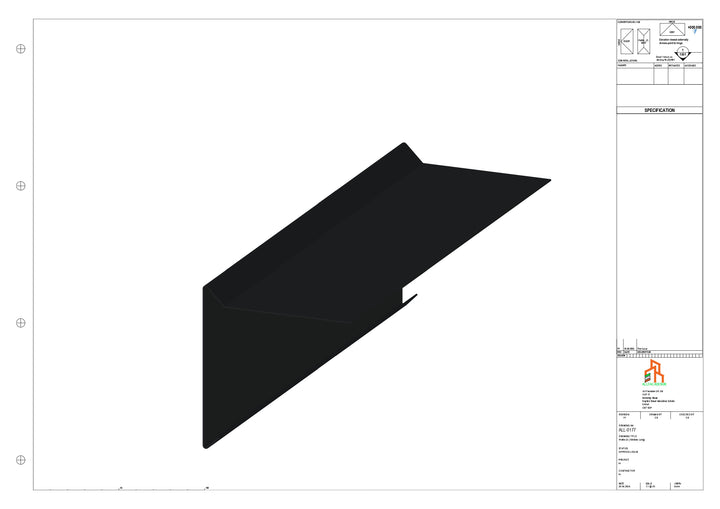 Aluminium Roof Trim - Type 1 - Straight 1000mm Length