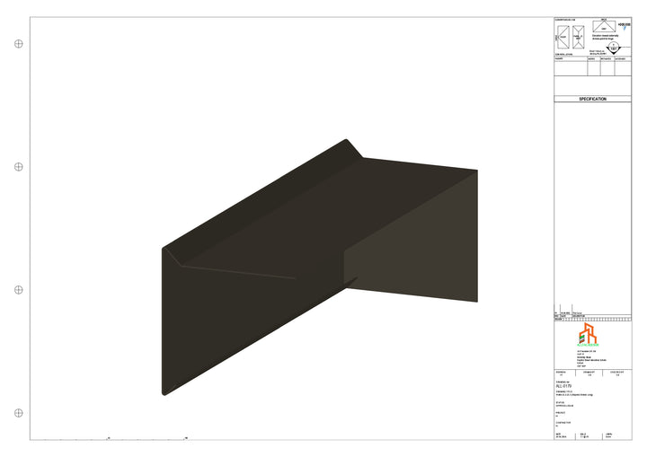 Aluminium Roof Trim - Type 1 - Stopend 300mm Length - Left Side