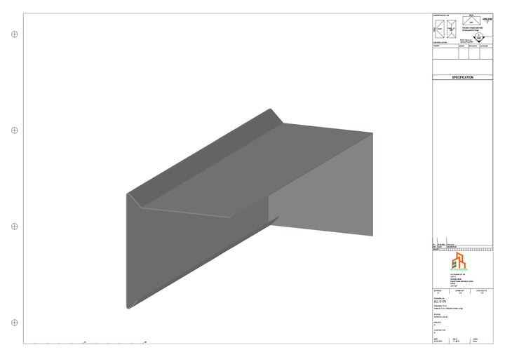 Aluminium Roof Trim - Type 1 - Stopend 300mm Length - Left Side