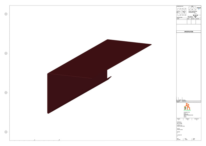 Aluminium Roof Trim - Type 2 - Straight 1000mm Length