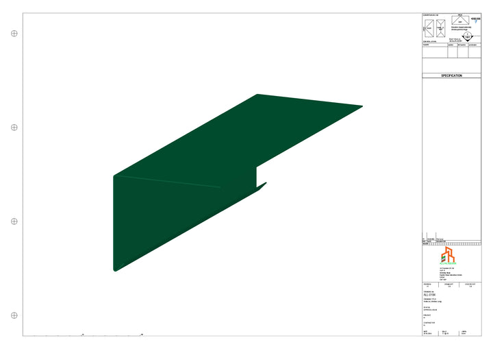 Aluminium Roof Trim - Type 2 - Straight 1000mm Length
