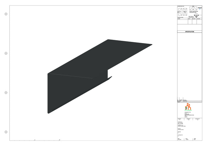 Aluminium Roof Trim - Type 2 - Straight 1000mm Length