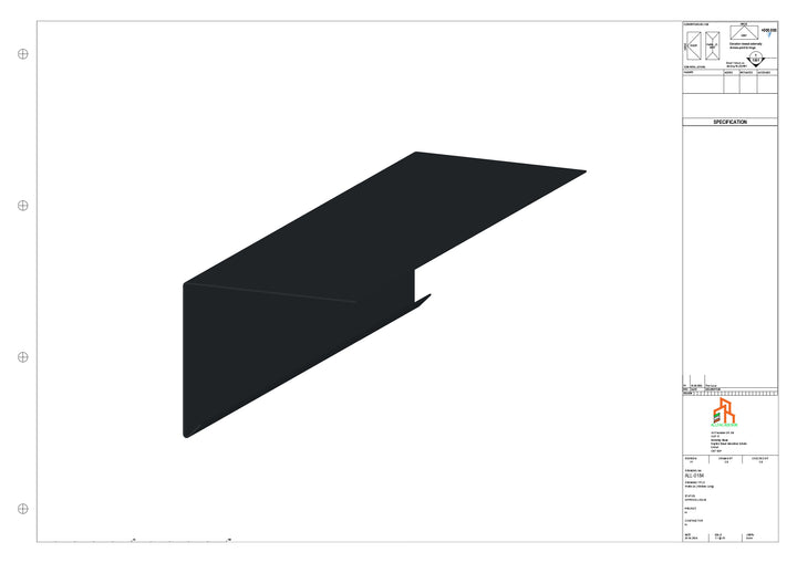 Aluminium Roof Trim - Type 2 - Straight 1000mm Length