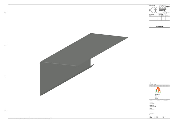 Aluminium Roof Trim - Type 2 - Straight 1000mm Length