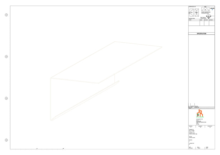 Aluminium Roof Trim - Type 2 - Straight 1000mm Length