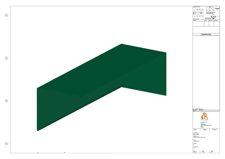Aluminium Roof Trim - Type 2 - Stopend 300mm Length - Right Side