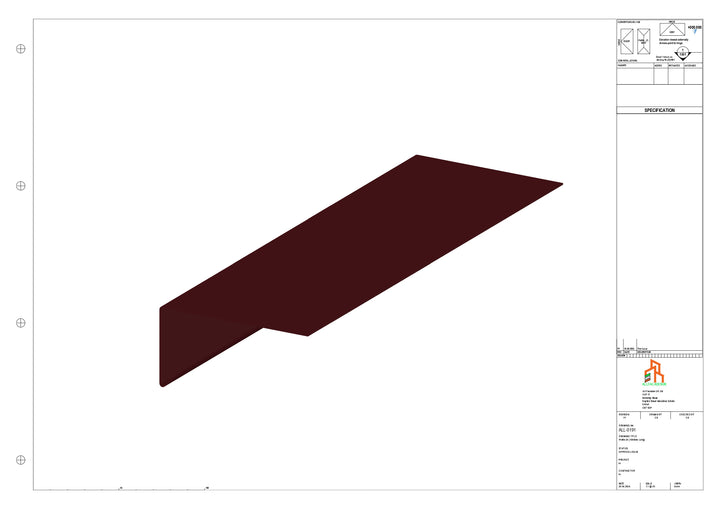 Aluminium Roof Trim - Type 3 - Straight 1000mm Length