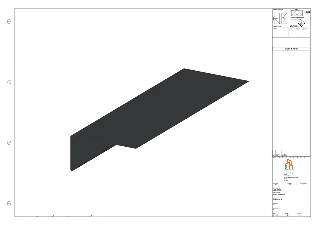 Aluminium Roof Trim - Type 3 - Straight 3000mm Length