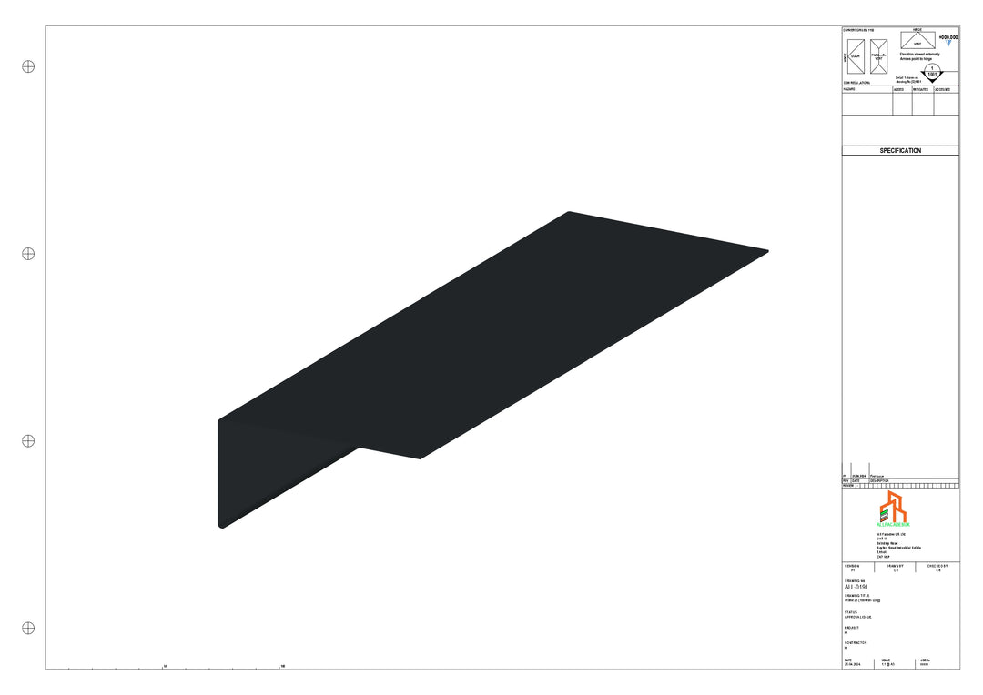 Aluminium Roof Trim - Type 3 - Straight 3000mm Length