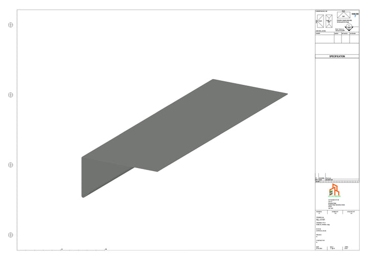 Aluminium Roof Trim - Type 3 - Straight 1000mm Length