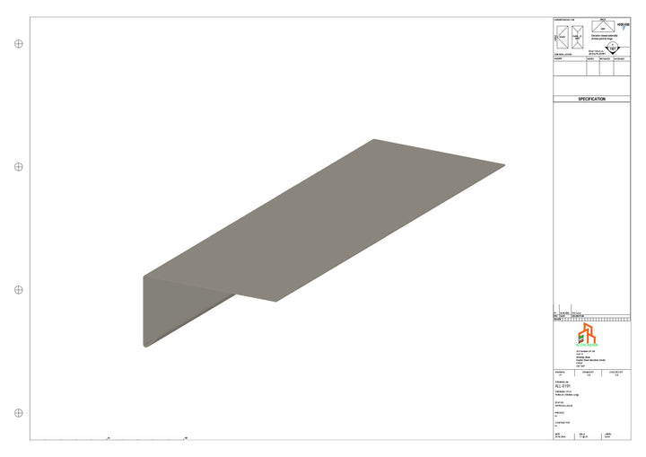 Aluminium Roof Trim - Type 3 - Straight 3000mm Length