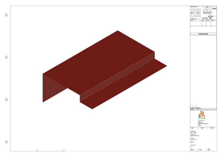 Aluminium Roof Trim - Type 4 - Straight 3000mm Length