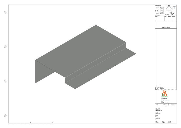 Aluminium Roof Trim - Type 4 - Straight 3000mm Length