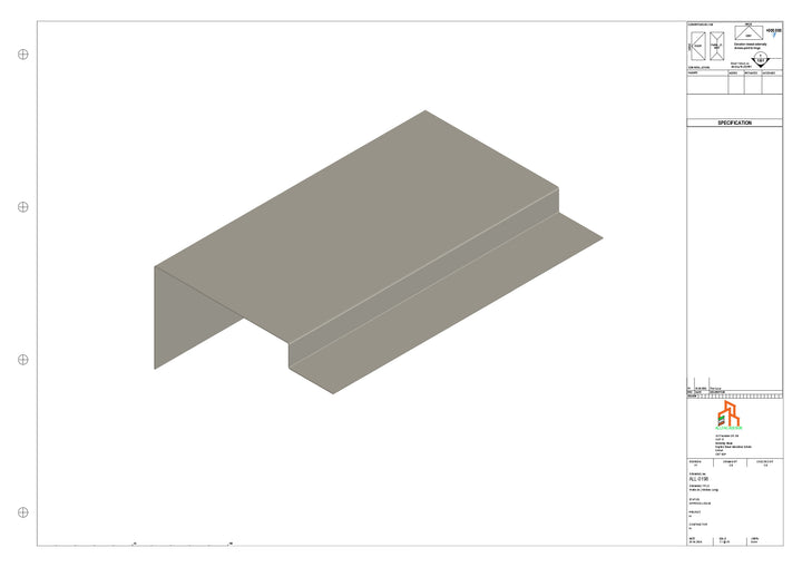 Aluminium Roof Trim - Type 4 - Straight 1000mm Length