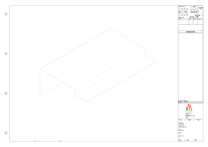 Aluminium Roof Trim - Type 4 - Straight 1000mm Length