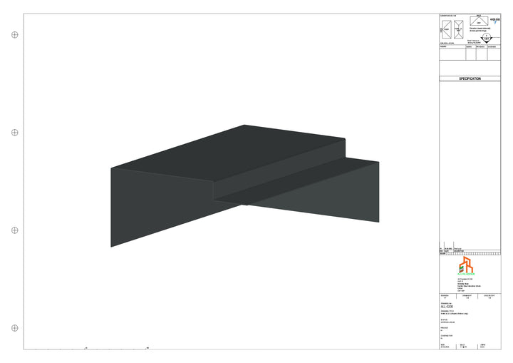 Aluminium Roof Trim - Type 4 - Stopend 300mm Length - Right Side