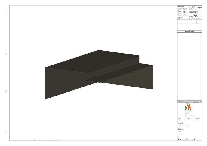 Aluminium Roof Trim - Type 4 - Stopend 300mm Length - Left Side