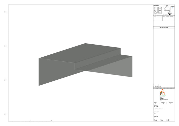 Aluminium Roof Trim - Type 4 - Stopend 300mm Length - Right Side