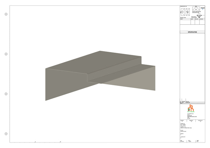 Aluminium Roof Trim - Type 4 - Stopend 300mm Length - Right Side