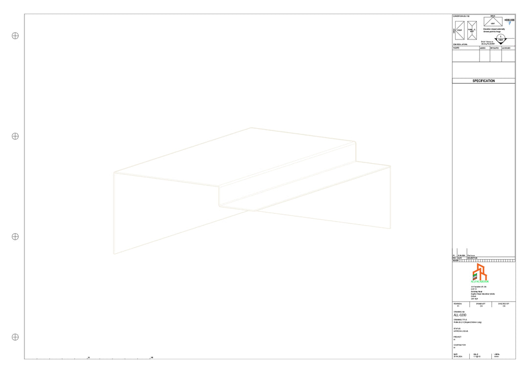 Aluminium Roof Trim - Type 4 - Stopend 300mm Length - Left Side