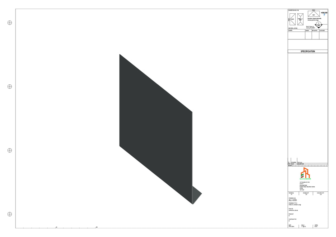 Aluminium Roof Trim - Type 5 - Straight 1000mm Length