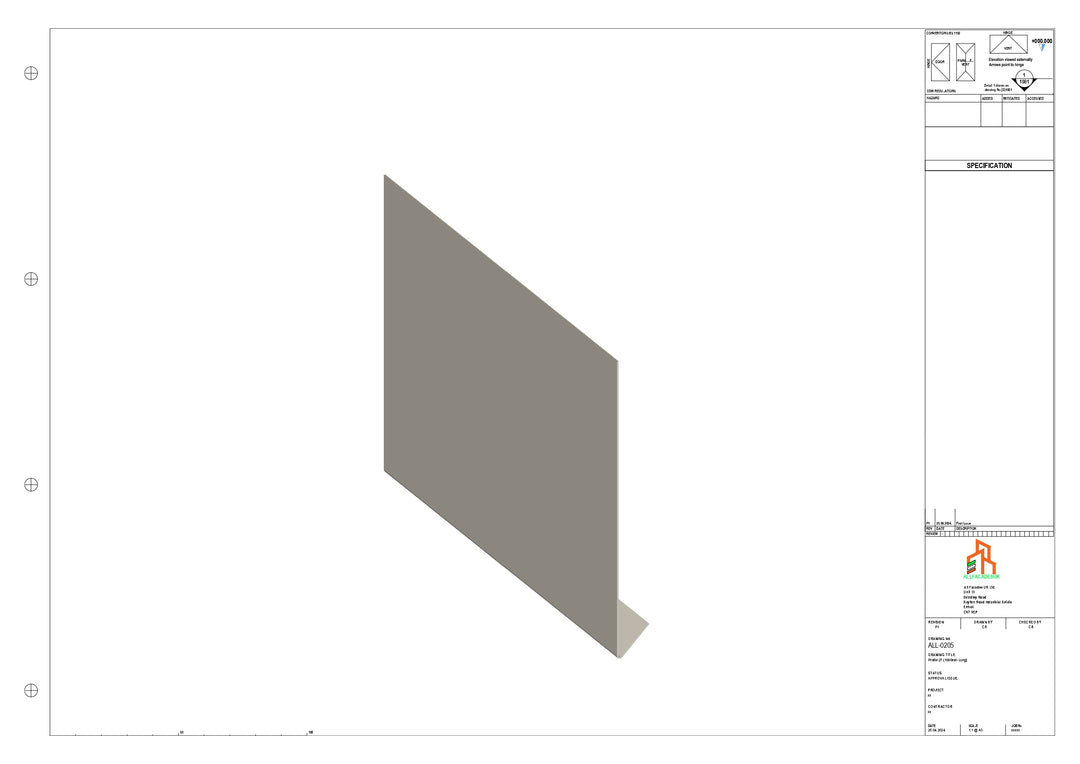 Aluminium Roof Trim - Type 5 - Straight 3000mm Length