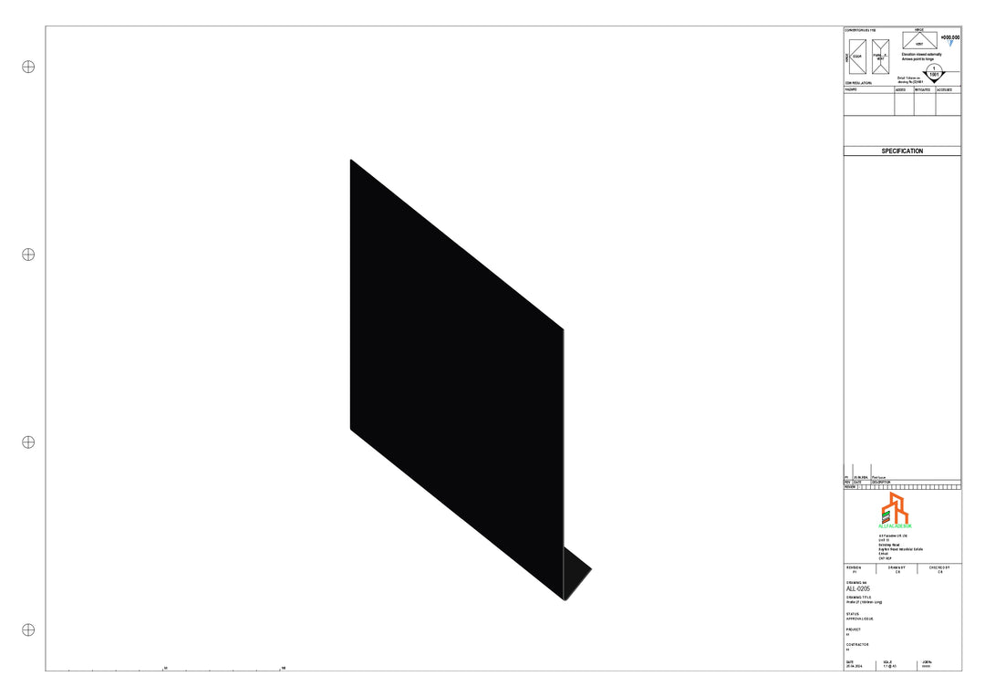 Aluminium Roof Trim - Type 5 - Straight 1000mm Length