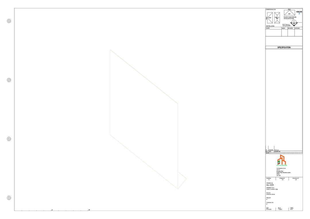 Aluminium Roof Trim - Type 5 - Straight 3000mm Length