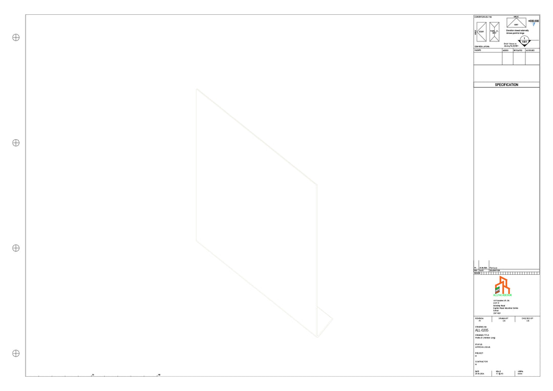 Aluminium Roof Trim - Type 5 - Straight 1000mm Length