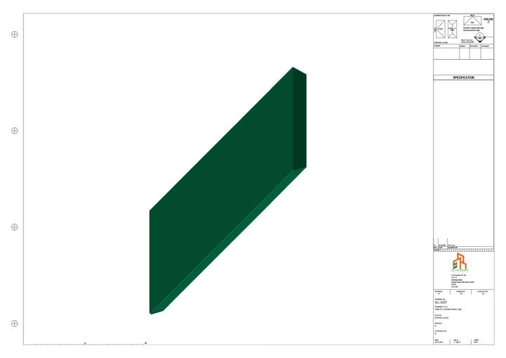 Aluminium Roof Trim - Type 5 - Stopend 300mm Length - Right Side