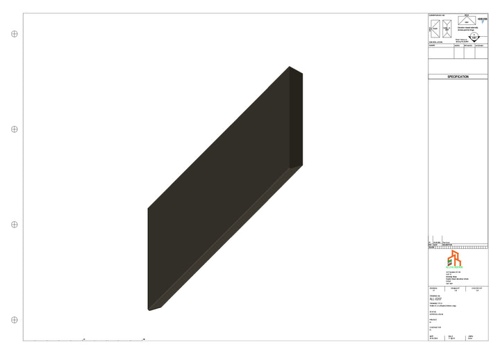 Aluminium Roof Trim - Type 5 - Stopend 300mm Length - Right Side