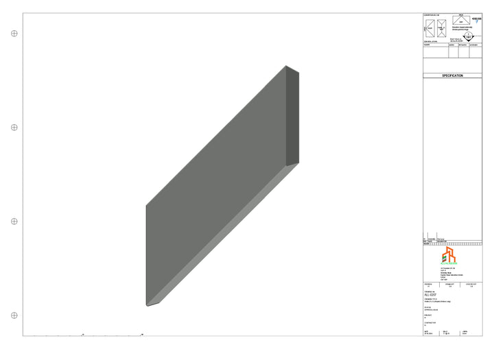 Aluminium Roof Trim - Type 5 - Stopend 300mm Length - Left Side