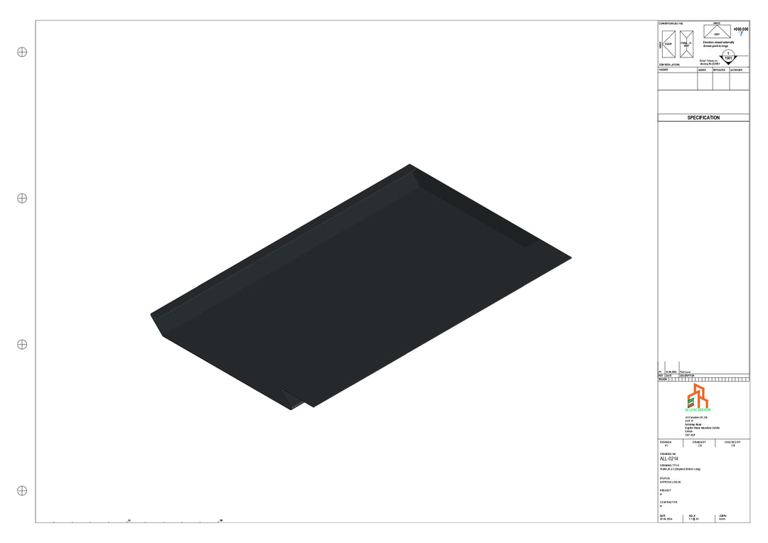 Aluminium Soffit - Type 1 - Stopend 300mm Length - Right Side