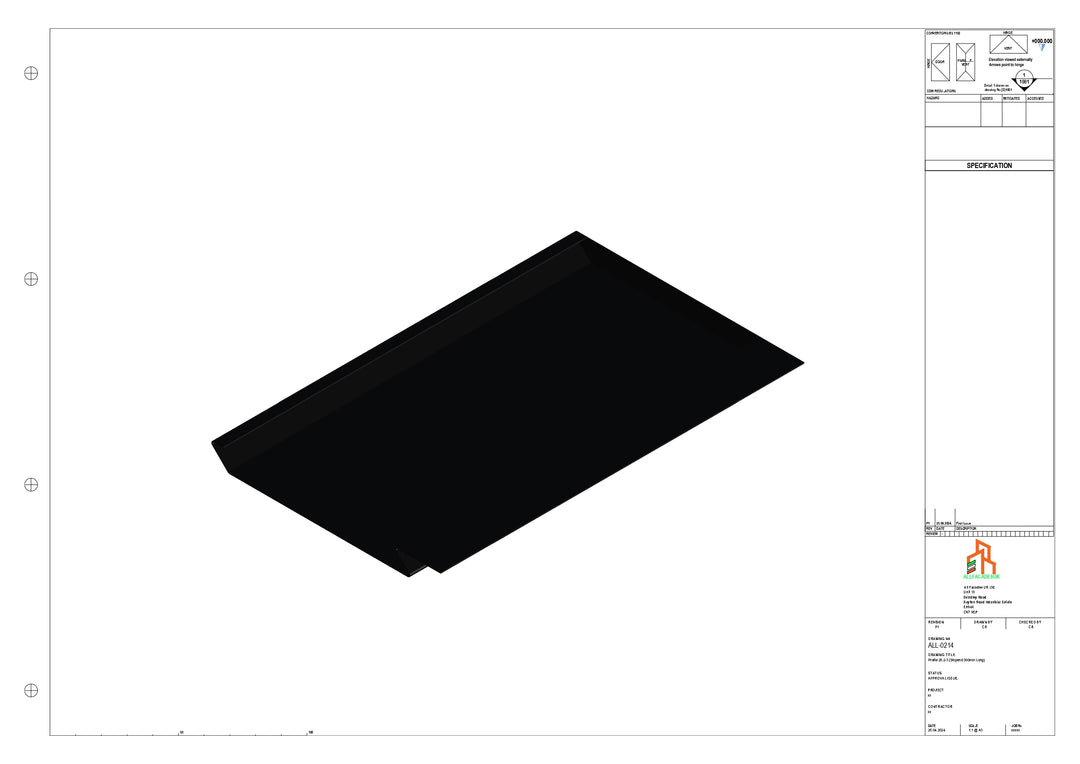 Aluminium Soffit - Type 1 - Stopend 300mm Length - Right Side