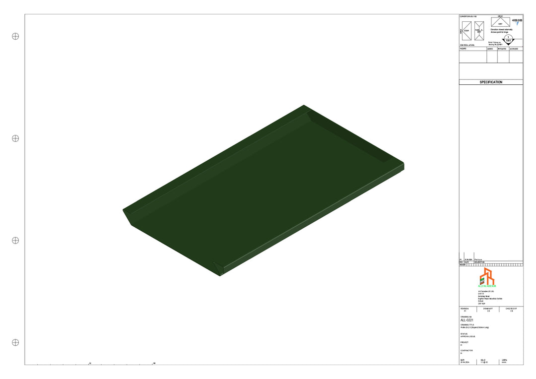 Aluminium Soffit - Type 2 - Stopend 300mm Length - Left Side