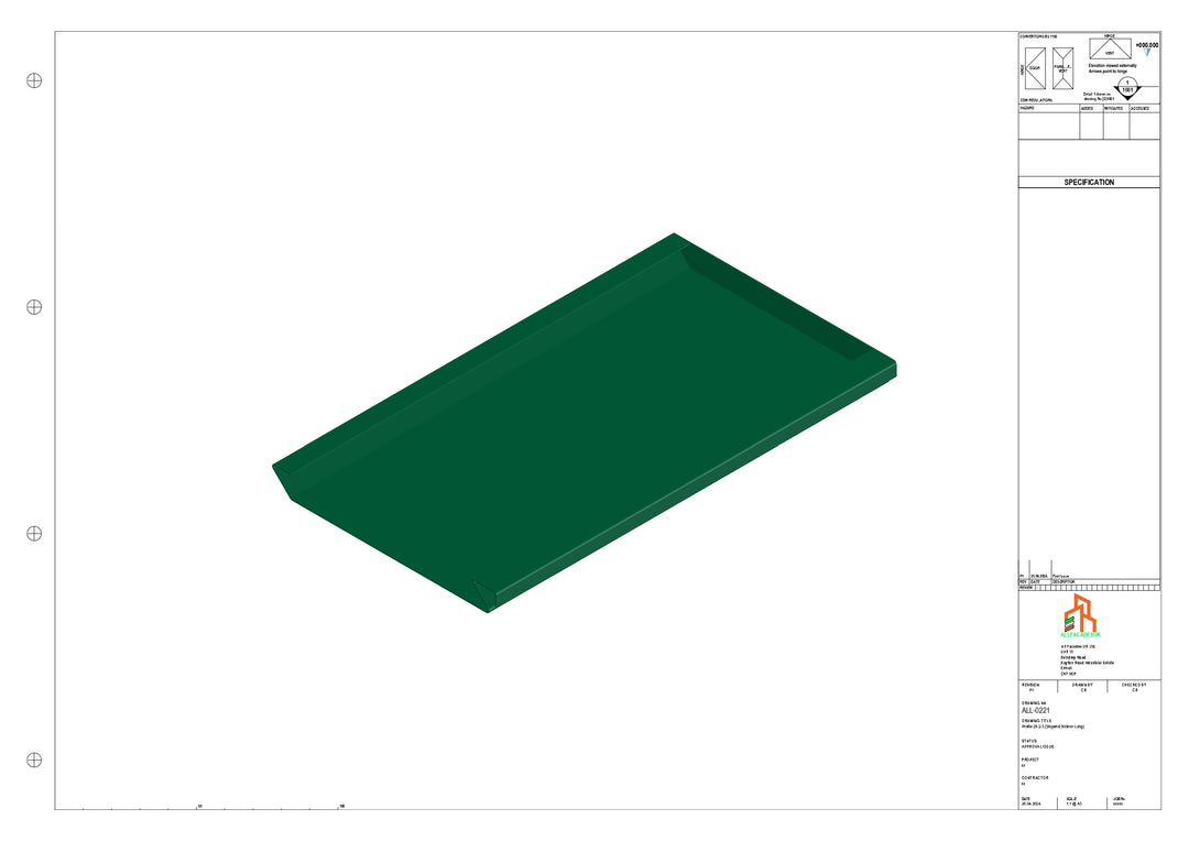 Aluminium Soffit - Type 2 - Stopend 300mm Length - Left Side