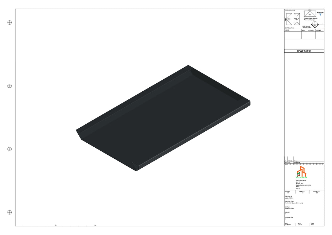 Aluminium Soffit - Type 2 - Stopend 300mm Length - Left Side