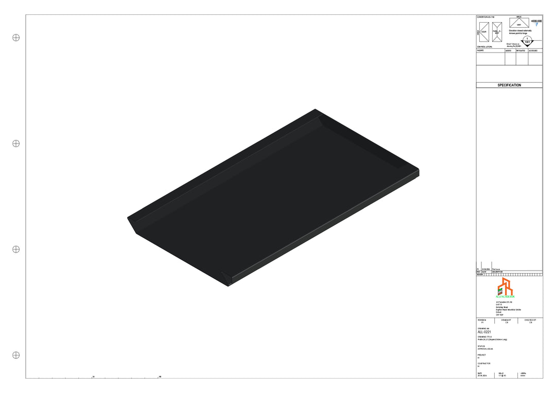 Aluminium Soffit - Type 2 - Stopend 300mm Length - Right Side